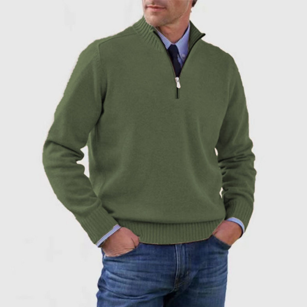 Simon | Herren Pullover Mit Balbem Reißverschluss | Warm & Stylisch