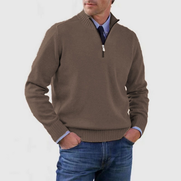 Simon | Herren Pullover Mit Balbem Reißverschluss | Warm & Stylisch