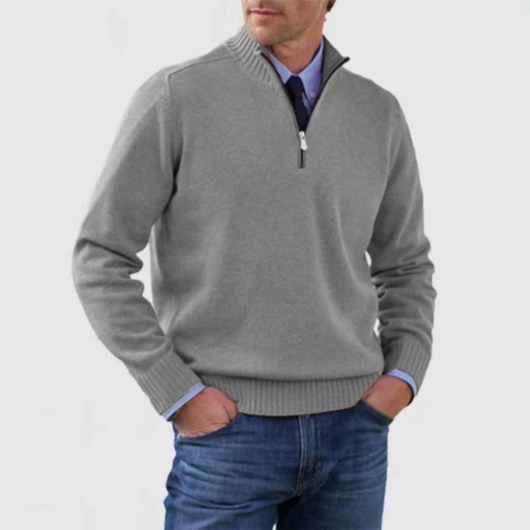 Simon | Herren Pullover Mit Balbem Reißverschluss | Warm & Stylisch