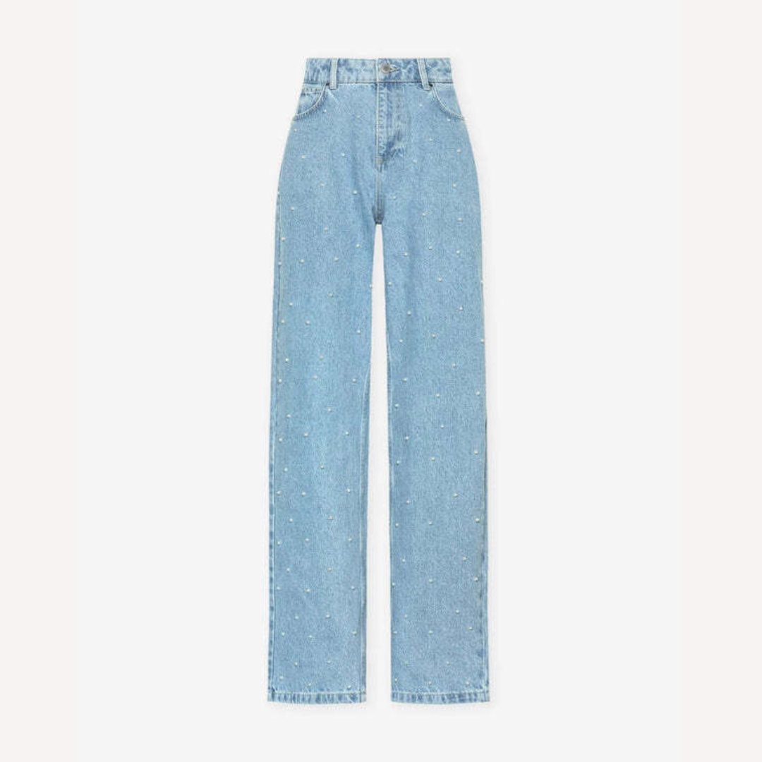 Felicitas | Damen Stilvolle Glitzer Jeans | Bequem & High-Waist