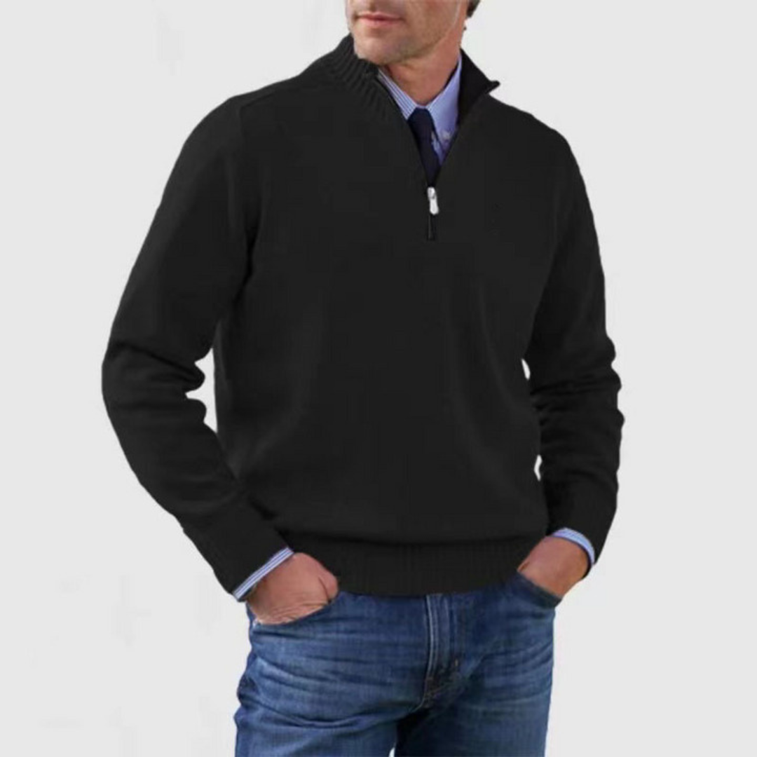 Simon | Herren Pullover Mit Balbem Reißverschluss | Warm & Stylisch