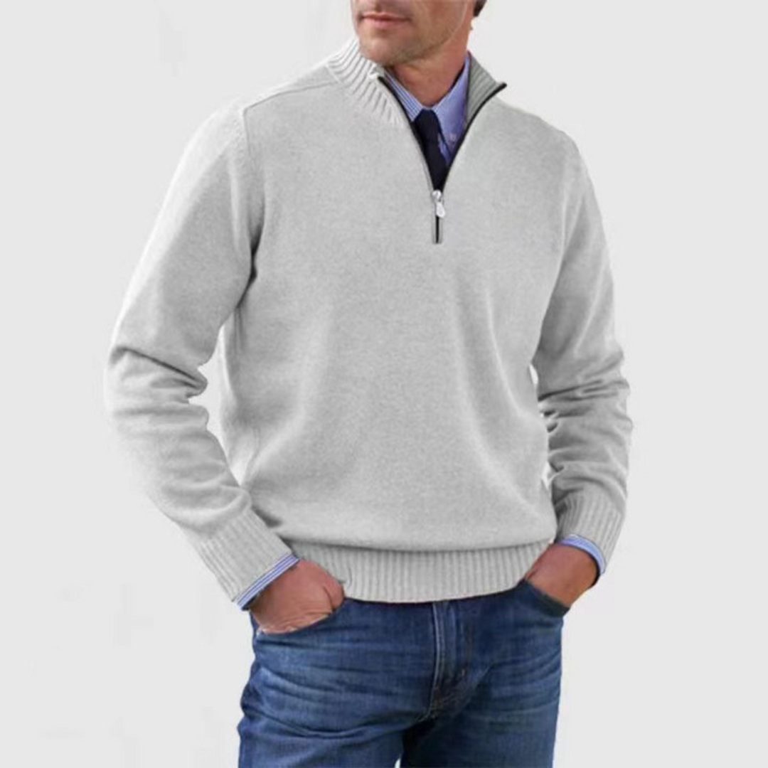 Simon | Herren Pullover Mit Balbem Reißverschluss | Warm & Stylisch