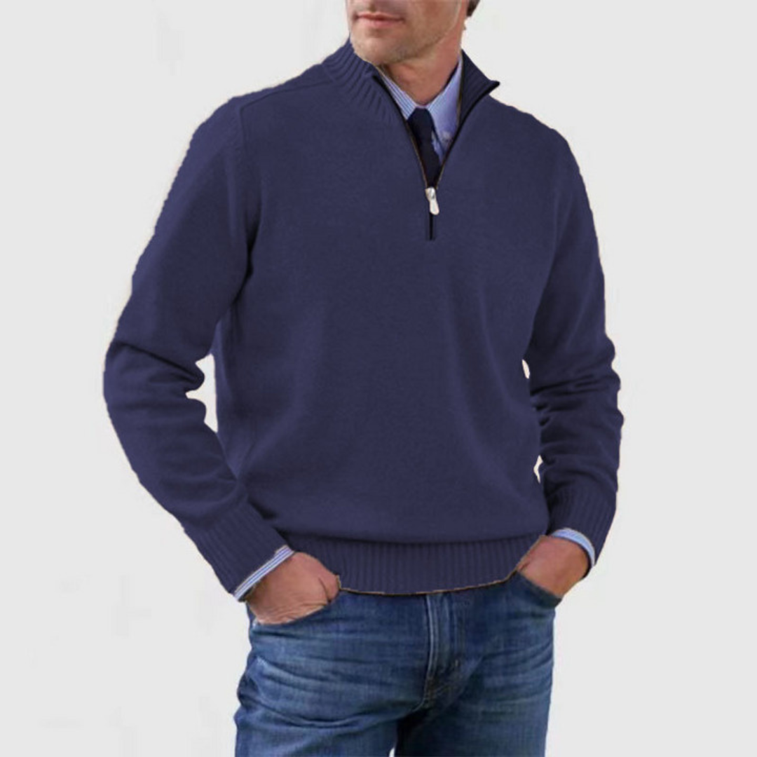 Simon | Herren Pullover Mit Balbem Reißverschluss | Warm & Stylisch