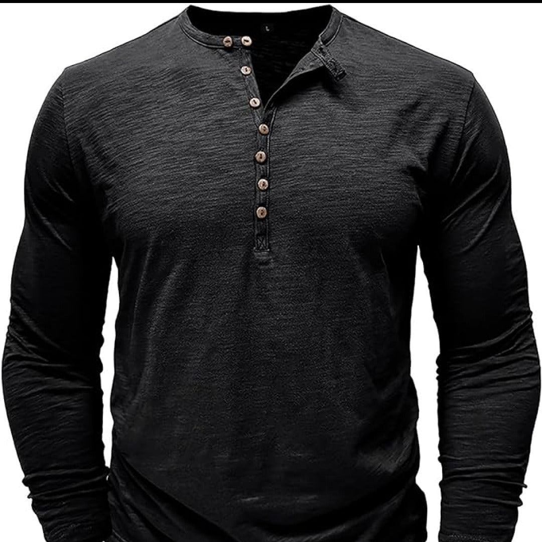 Siegbert | Herren Slim-Fit Henley Hemd | Leichtgewicht