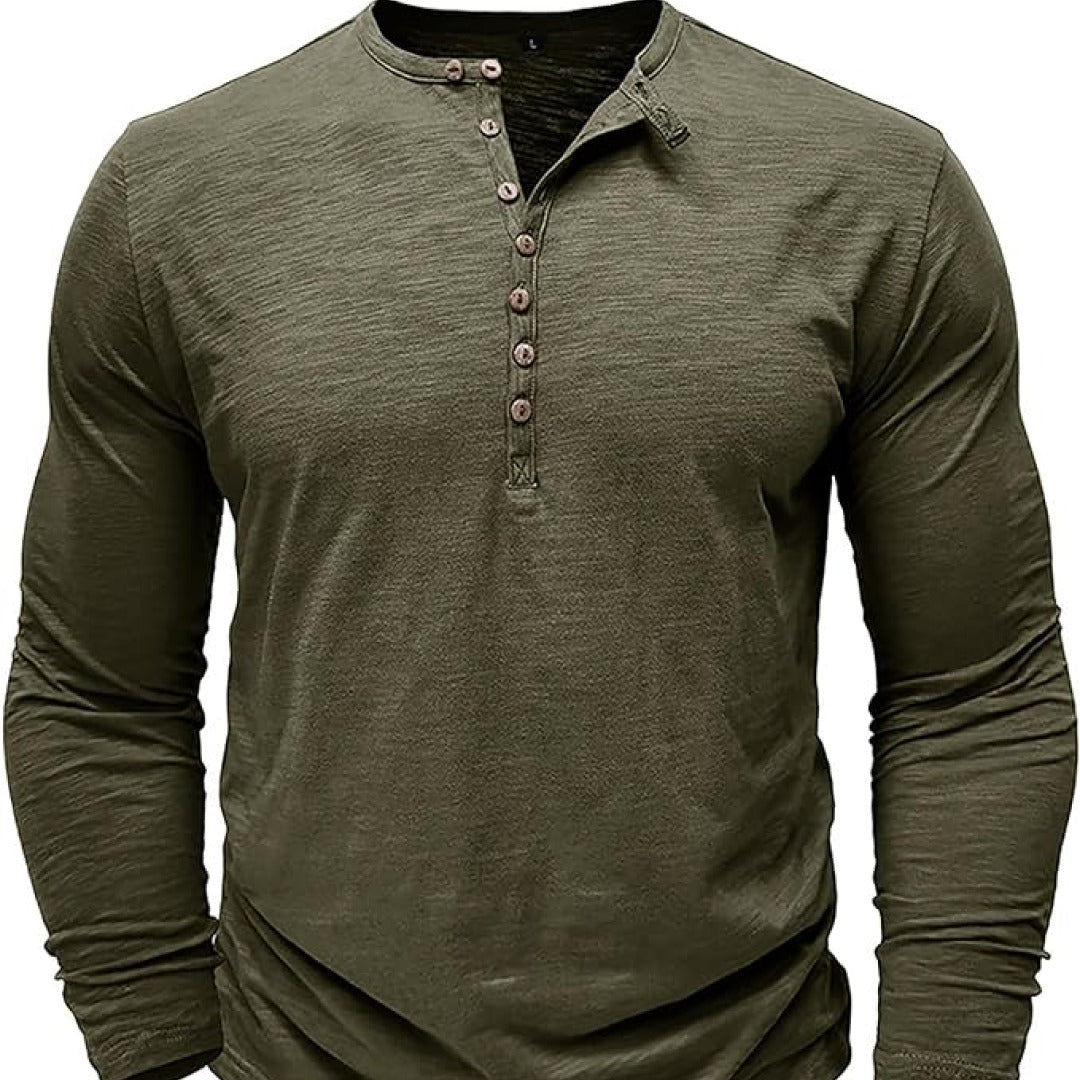 Siegbert | Herren Slim-Fit Henley Hemd | Leichtgewicht