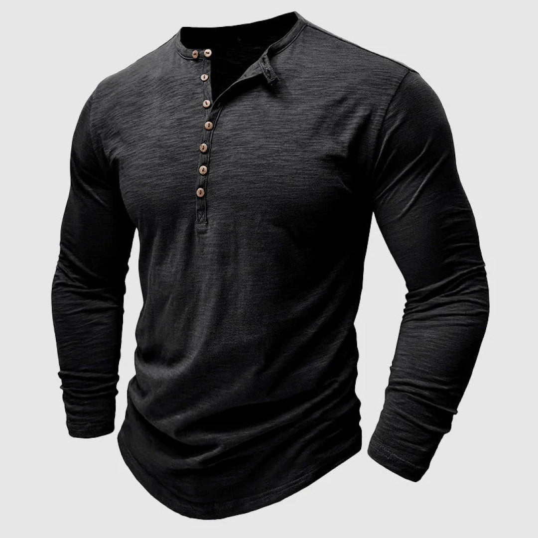 Siegbert | Herren Slim-Fit Henley Hemd | Leichtgewicht