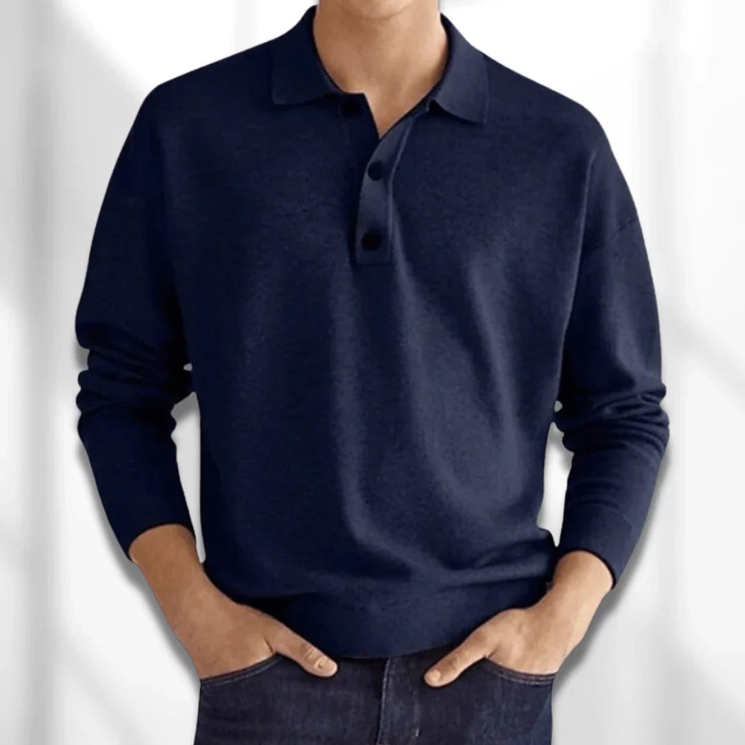 Omar | Herren Langärmliger Polo Pullover | Outdoor