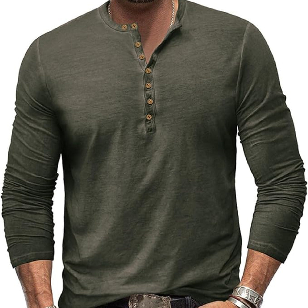 Siegbert | Herren Slim-Fit Henley Hemd | Leichtgewicht