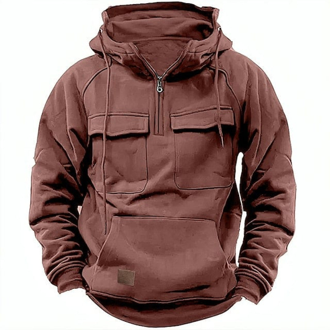 Percy | Herren Zip Up Kapuzen Pullover Mit Taschen | Trendig