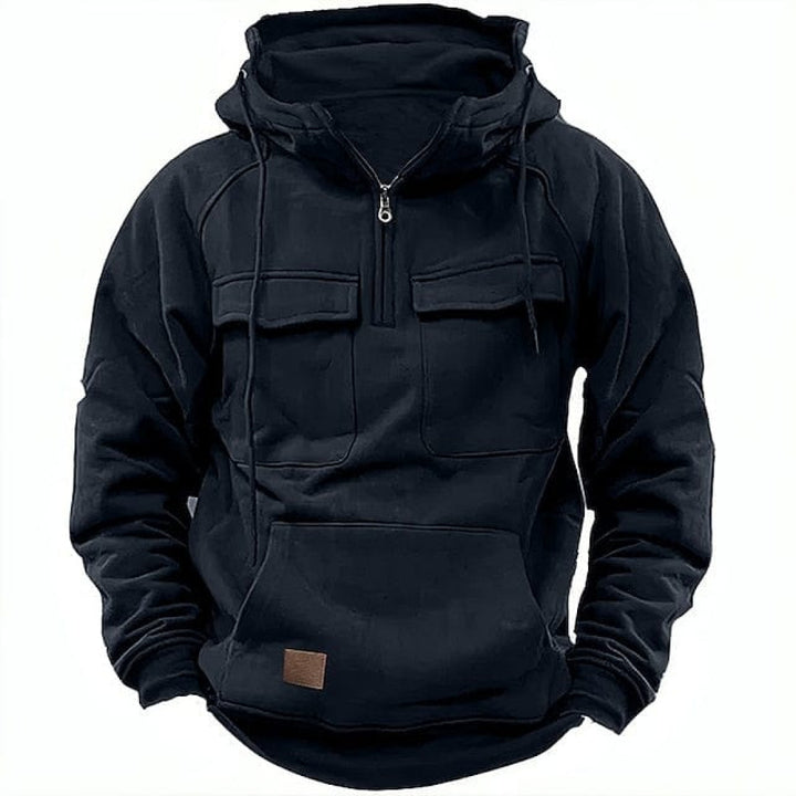 Percy | Herren Zip Up Kapuzen Pullover Mit Taschen | Trendig