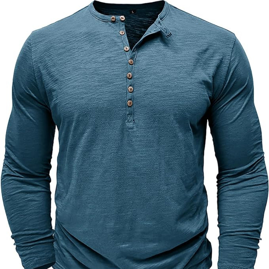 Siegbert | Herren Slim-Fit Henley Hemd | Leichtgewicht