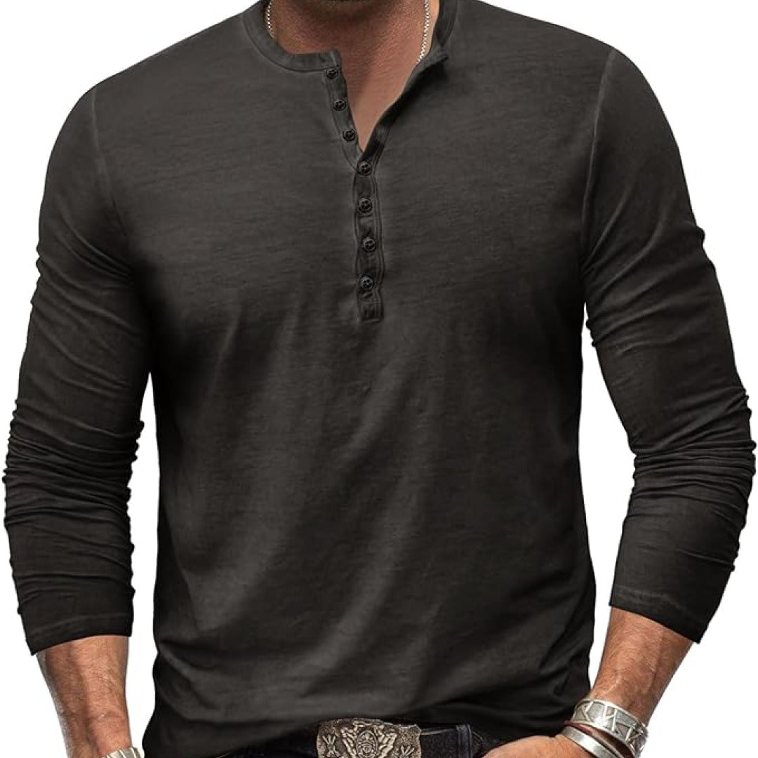 Siegbert | Herren Slim-Fit Henley Hemd | Leichtgewicht